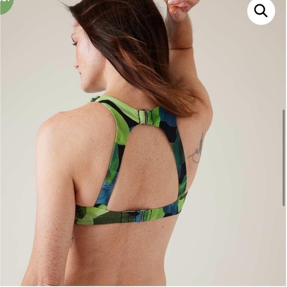 Athleta Maldives Bra Cup Bikini Top in Liana Floral Green 32B / C New with tags! - Picture 3 of 15